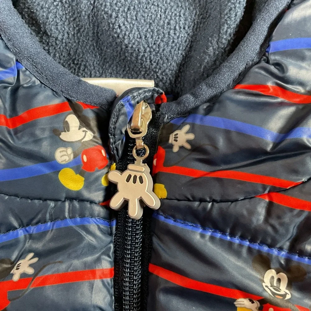 Disney Mickey Mouse Puffer Vest with Hood and‎ Ears Size 8